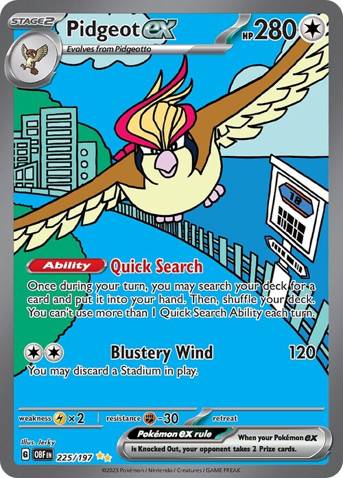 Pidgeot ex Card Front