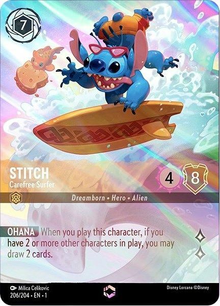 Stitch - Carefree Surfer Card Front