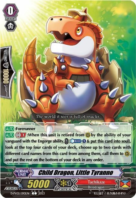 Child Dragon, Little Tyranno Card Front