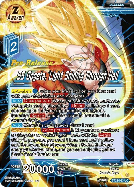 SS Gogeta, Light Shining Through Hell Card Front