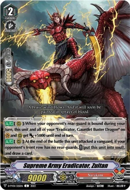 Supreme Army Eradicator, Zuitan Card Front