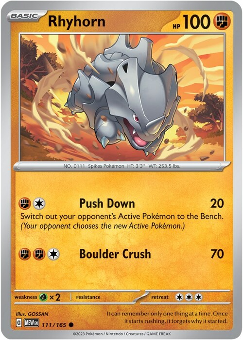 Rhyhorn Card Front