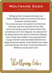 Wolfgang Eder Bio