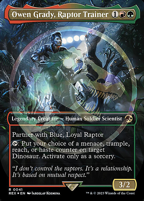 Owen Grady, Raptor Trainer Card Front