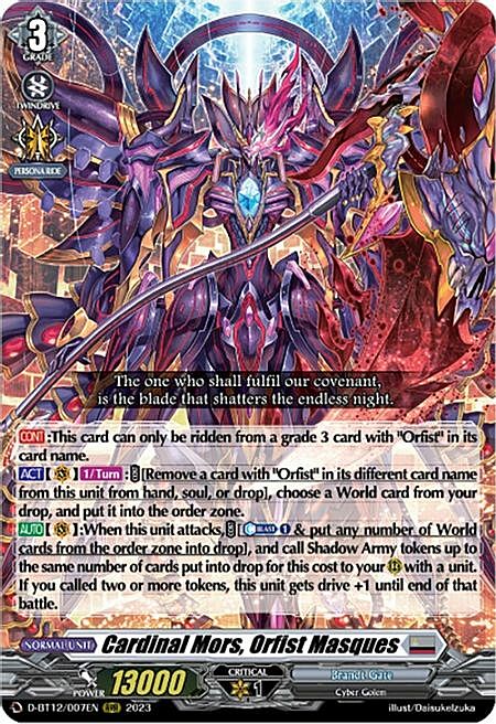 Cardinal Mors, Orfist Masques Card Front