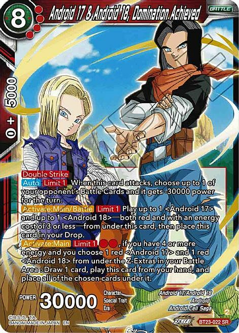 Android 17 & Android 18, Domination Achieved Card Front