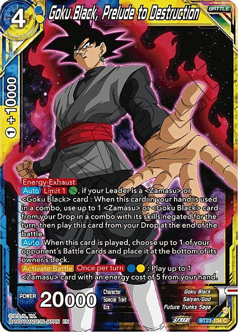 Goku Black, Prelude to Destruction Card Front