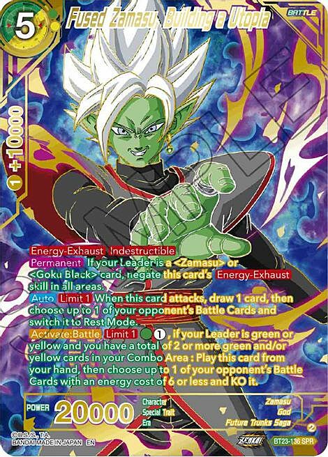 Fused Zamasu, Building a Utopia Card Front