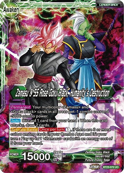 Zamasu & Goku Black // Zamasu & SS Rose Goku Black, Humanity's Destruction Card Front