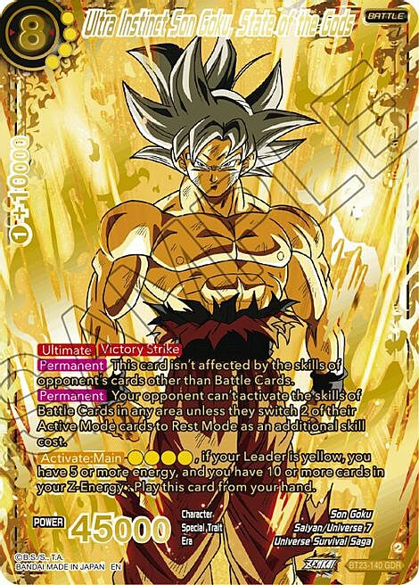 Ultra Instinct Son Goku, State of the Gods Card Front