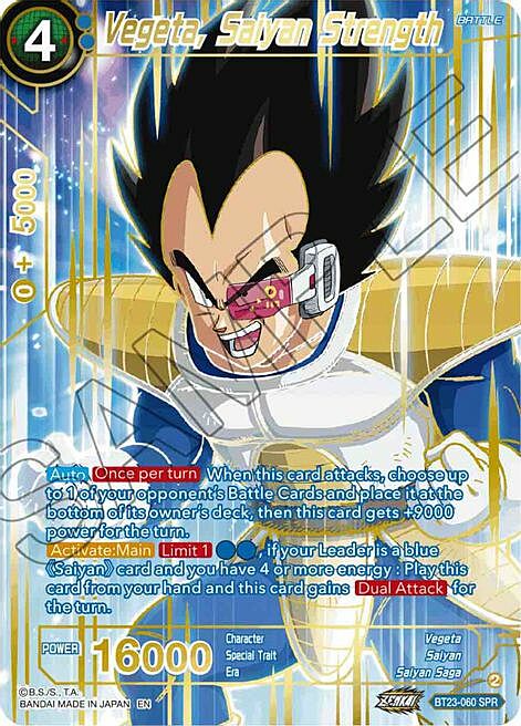 Vegeta, Saiyan Strength Card Front