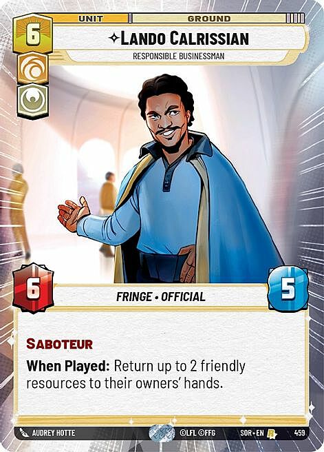 Lando Calrissian, Responsible Businessman Card Front