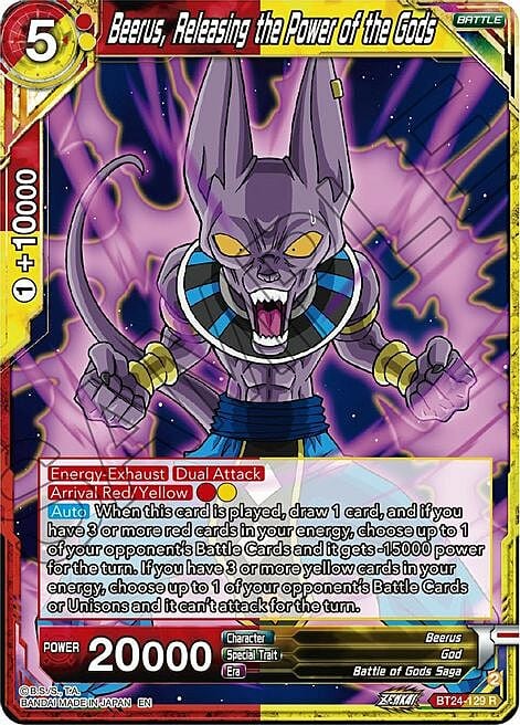 Beerus, Releasing the Power of the Gods Card Front