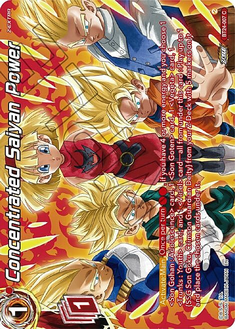 Concentrated Saiyan Power Card Front