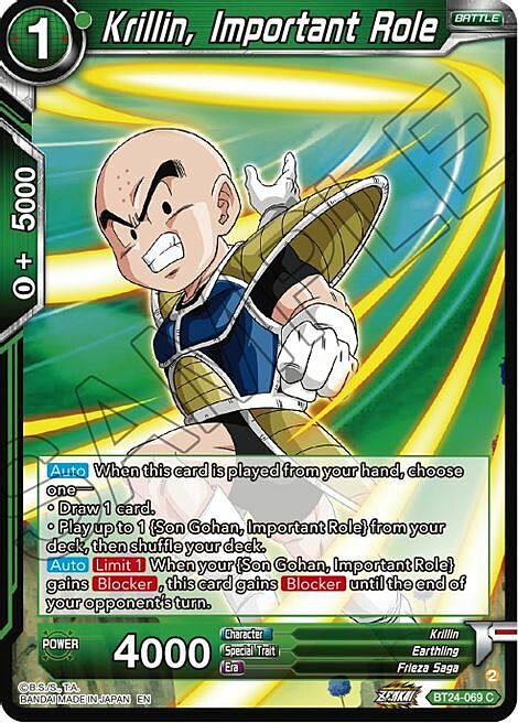 Krillin, Important Role Card Front