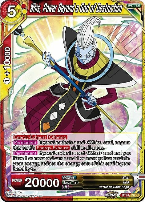 Whis, Power Beyond a God of Destruction Card Front