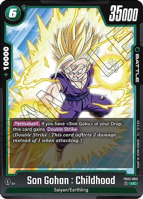 Son Gohan : Childhood Card Front