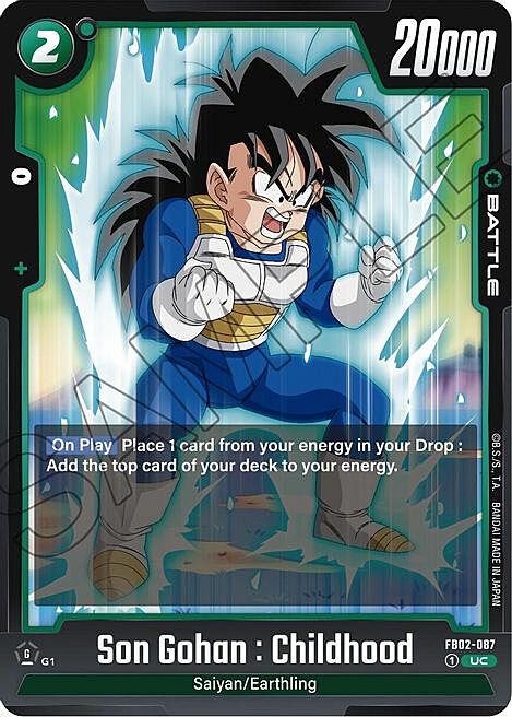 Son Gohan : Childhood Card Front