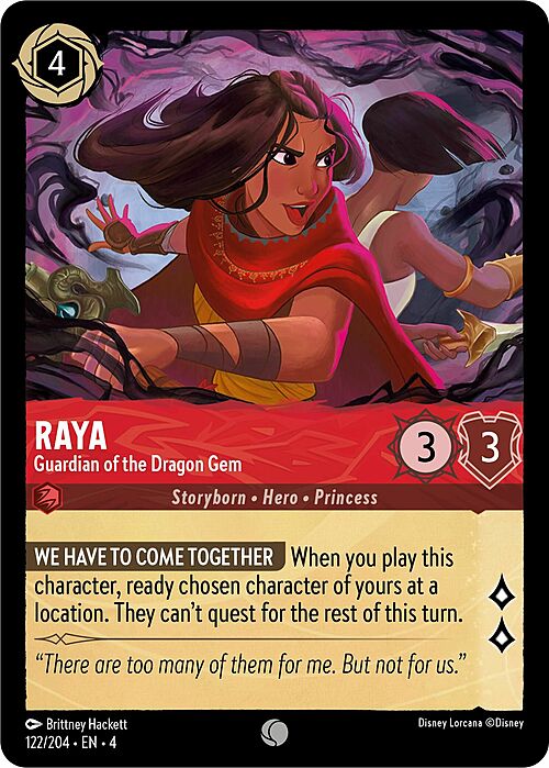 Raya - Guardian of the Dragon Gem Card Front