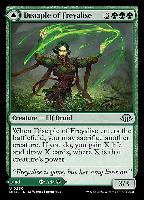 Disciple of Freyalise // Garden of Freyalise Card Front