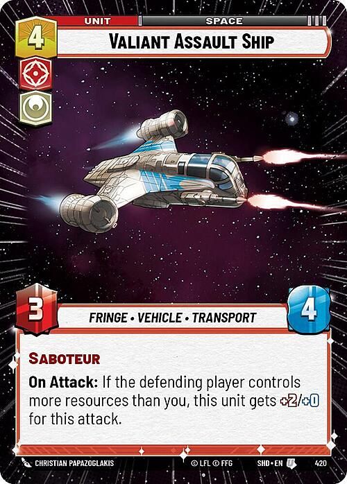 Valiant Assault Ship Card Front