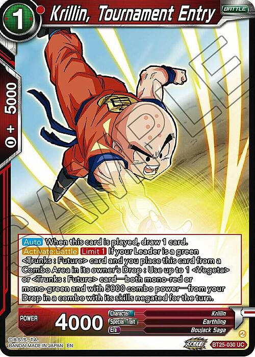 Krillin, Tournament Entry Card Front