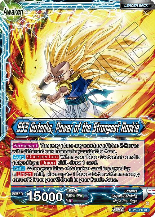 SS3 Gotenks, Power of the Strongest Rookie // Gotenks Card Front