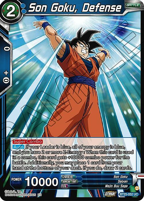 Son Goku, Defense Card Front