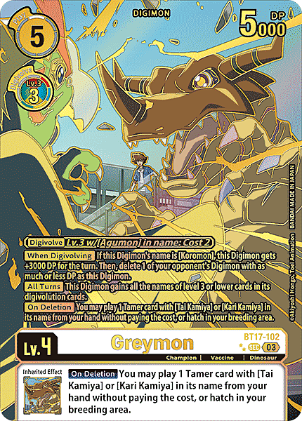 Greymon Card Front