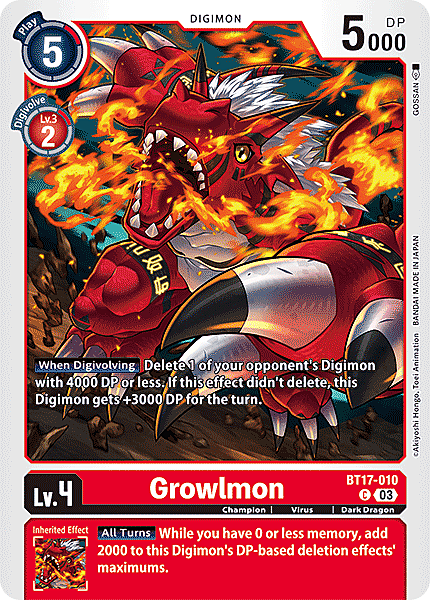 Growlmon Card Front