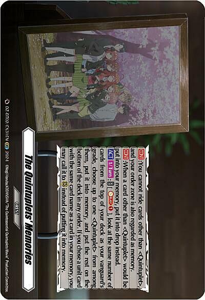 The Quintuplets' Memories Card Front