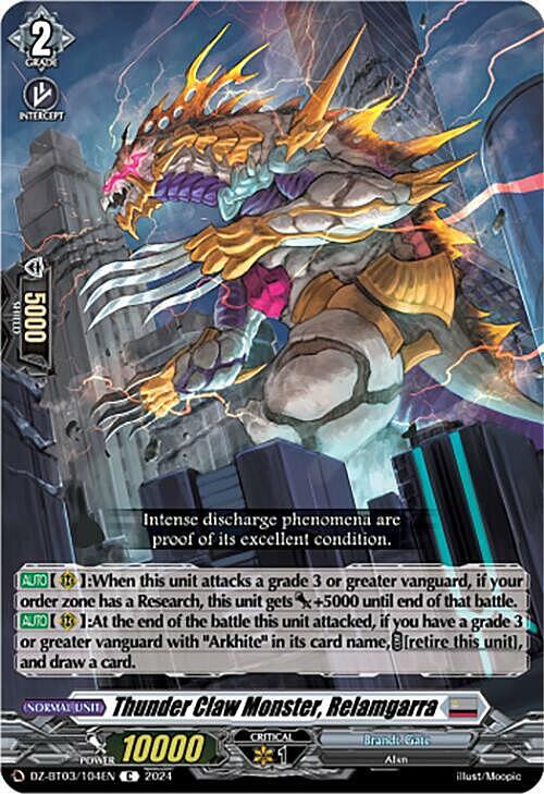 Thunder Claw Monster, Relamgarra Card Front