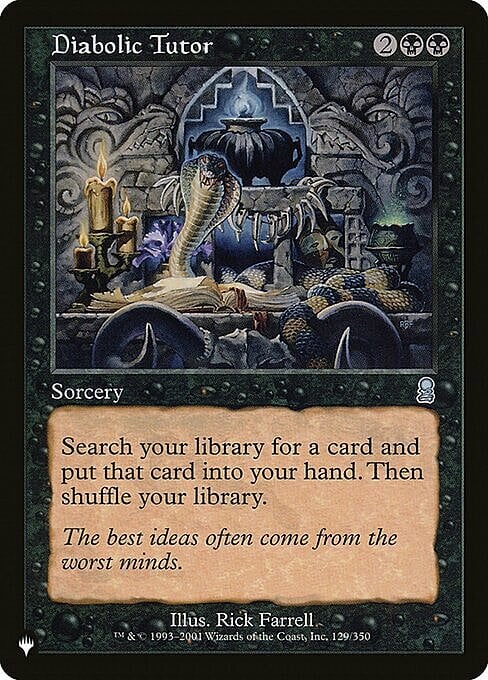 Diabolic Tutor Card Front