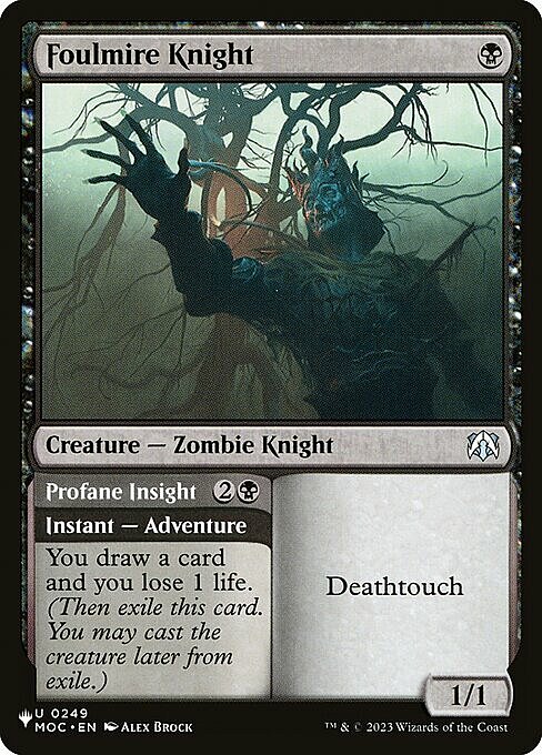 Foulmire Knight // Profane Insight Card Front