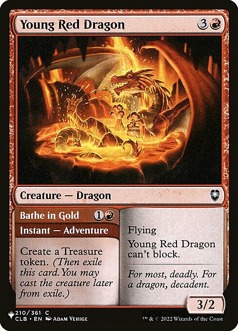 Young Red Dragon // Bathe in Gold Card Front