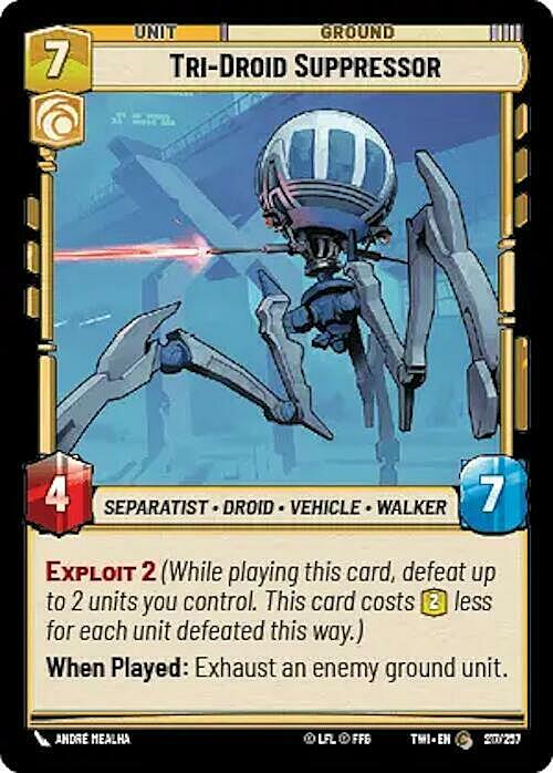 Tri-Droid Suppressor Card Front