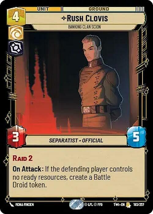 Rush Clovis - Banking Clan Scion Card Front