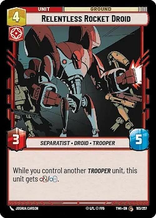 Relentless Rocket Droid Card Front