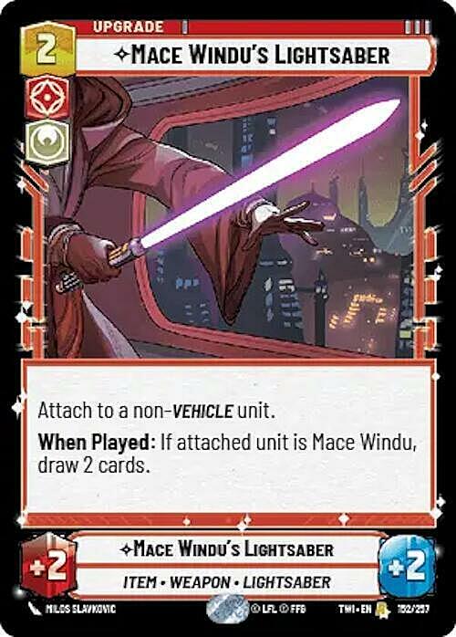 Mace Windu's Lightsaber Card Front