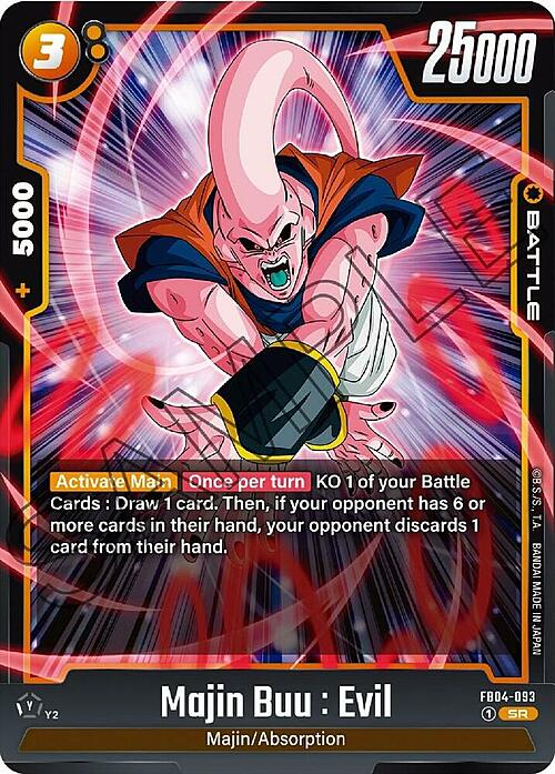 Majin Buu : Evil Card Front