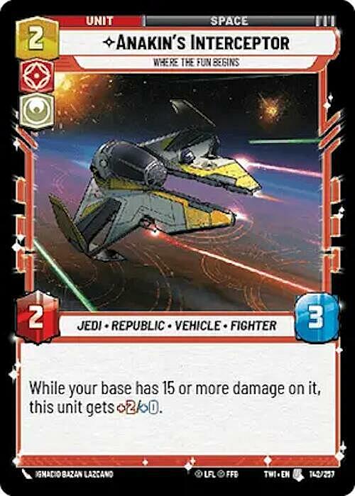 Anakins's Interceptor - Where the Fun Begins Card Front