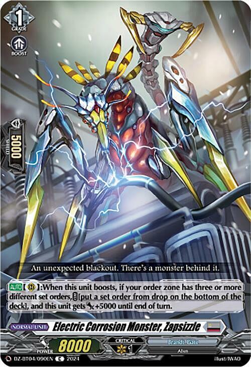 Electric Corrosion Monster, Zapsizzle Card Front