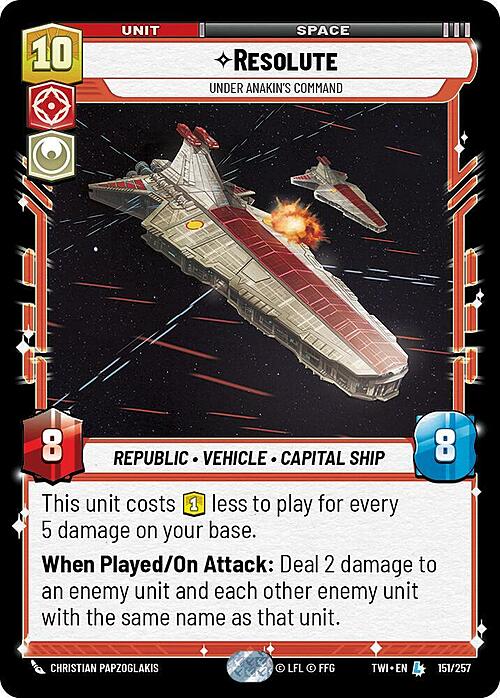 Resolute - Under Anakin's Command Card Front