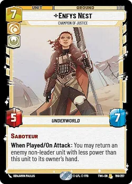 Enfys Nest - Champion of Justice Card Front