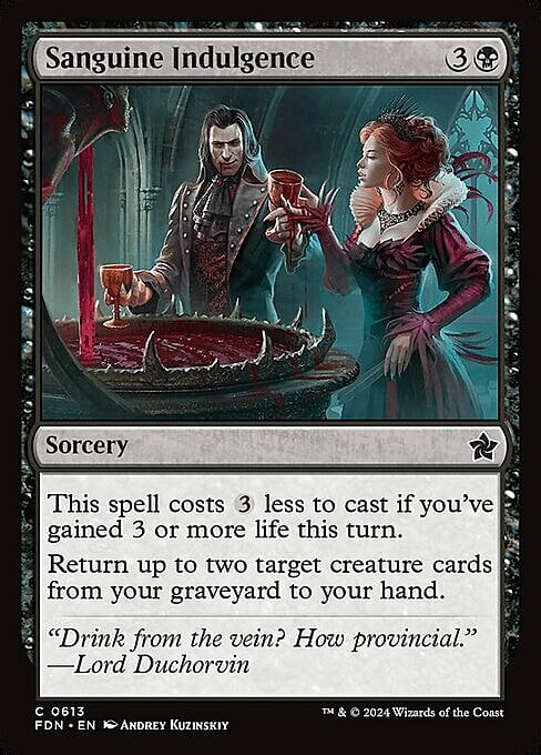 Sanguine Indulgence Card Front