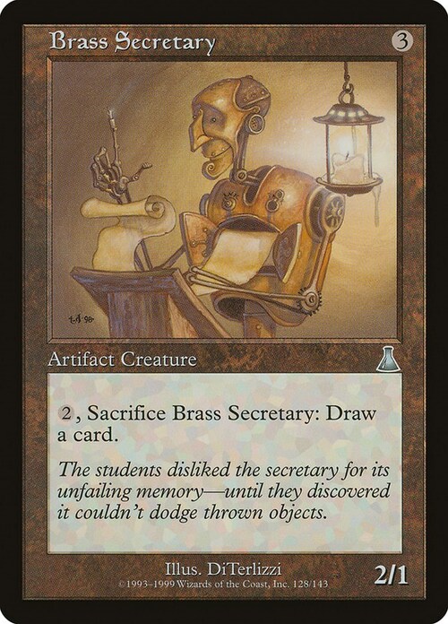 Brass Secretary Card Front