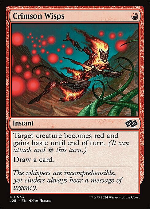 Crimson Wisps Card Front