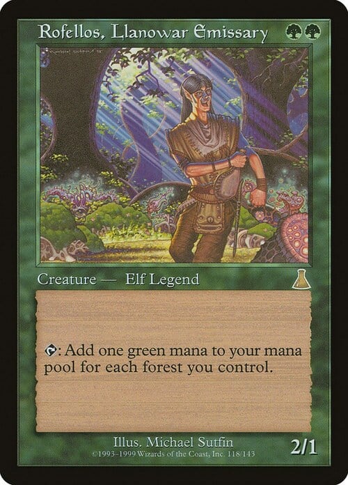 Rofellos, Llanowar Emissary Card Front