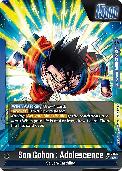 Son Gohan : Adolescence Card Front