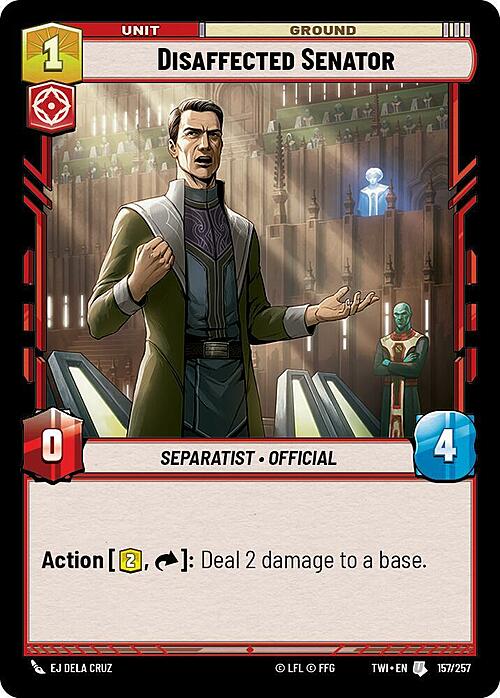 Disaffected Senator Card Front